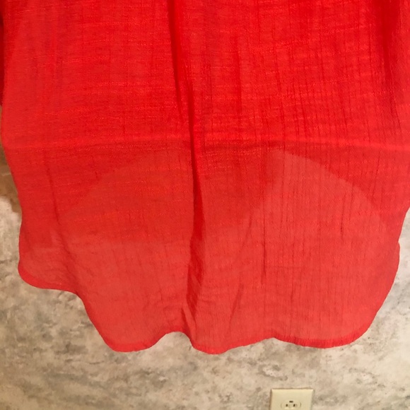 Zac & Rachel Petite Poppy Red Tie-Front Blouse - Picture 12 of 13
